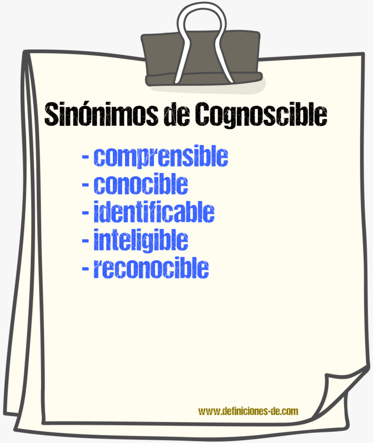 Sinnimos de cognoscible