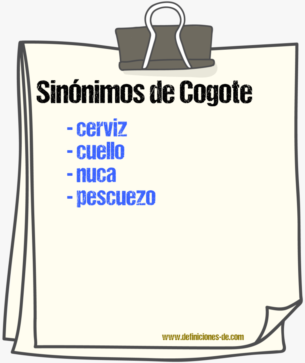 Sinnimos de cogote