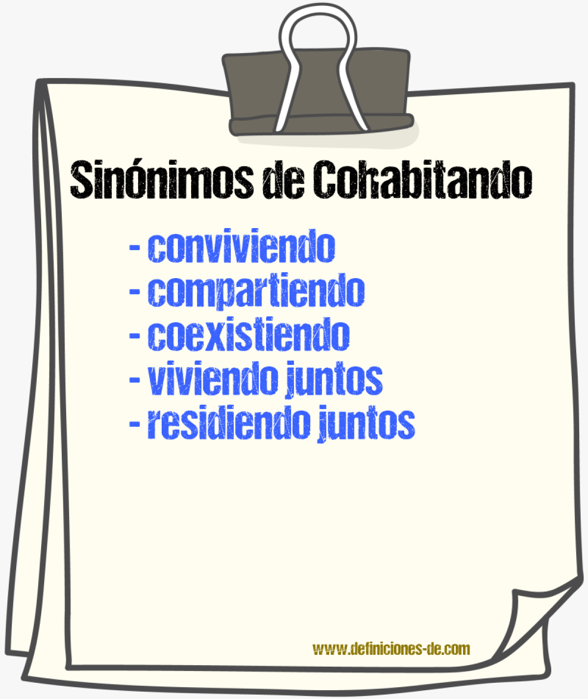 Sinónimos de cohabitando