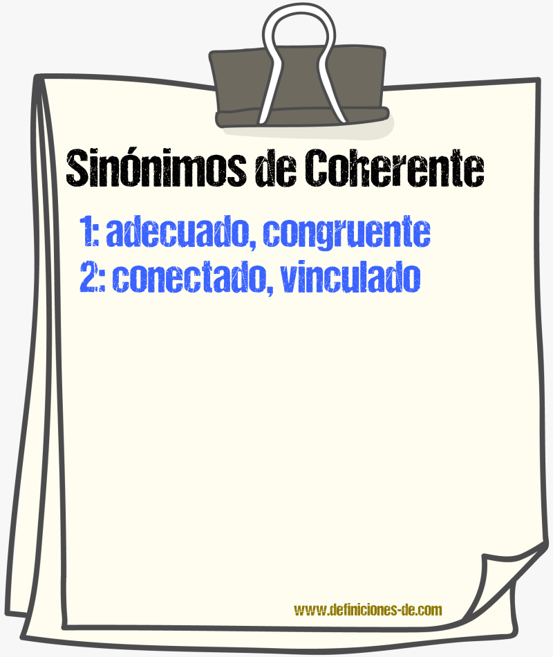 Sinnimos de coherente