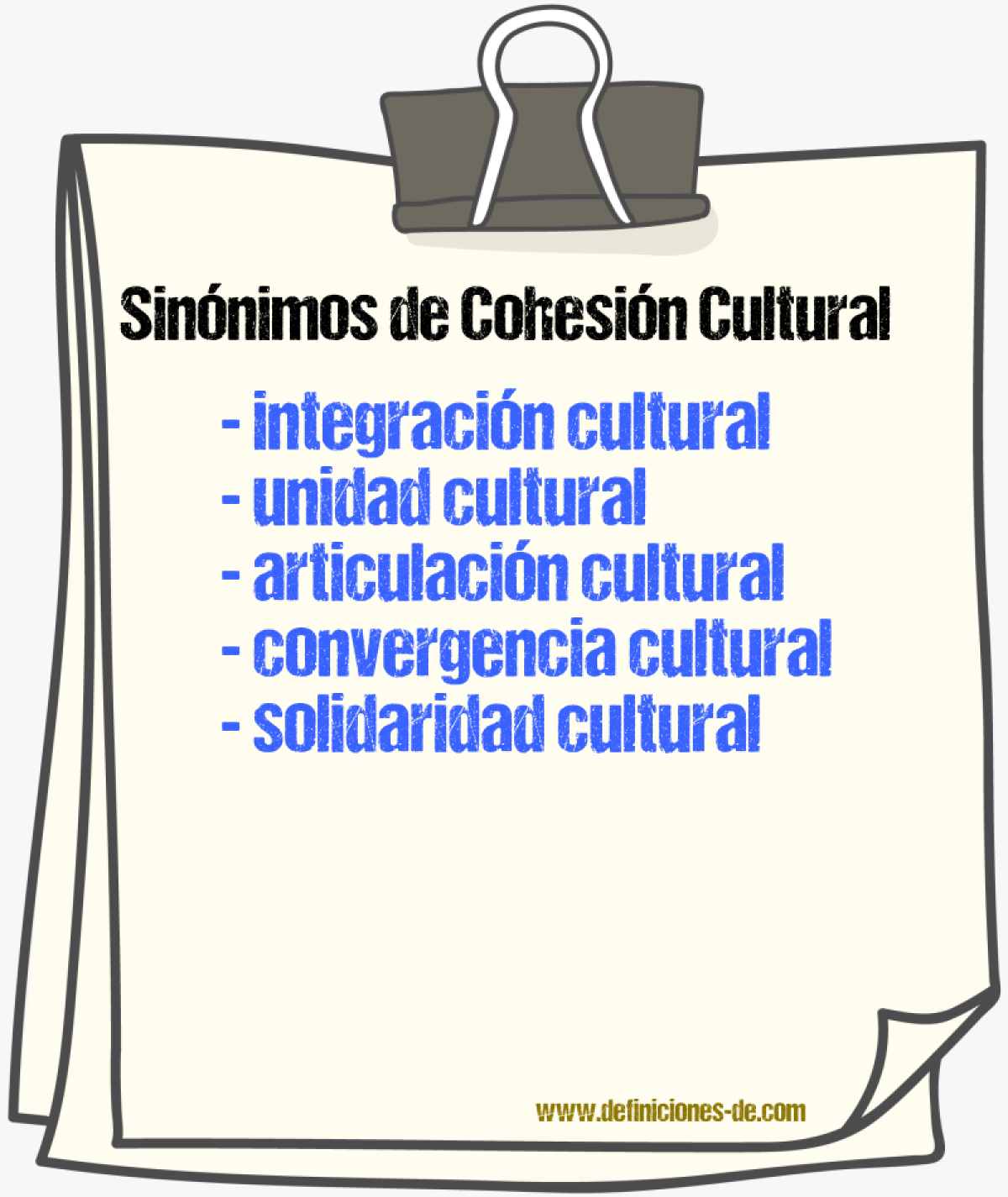 Sinónimos de cohesión cultural