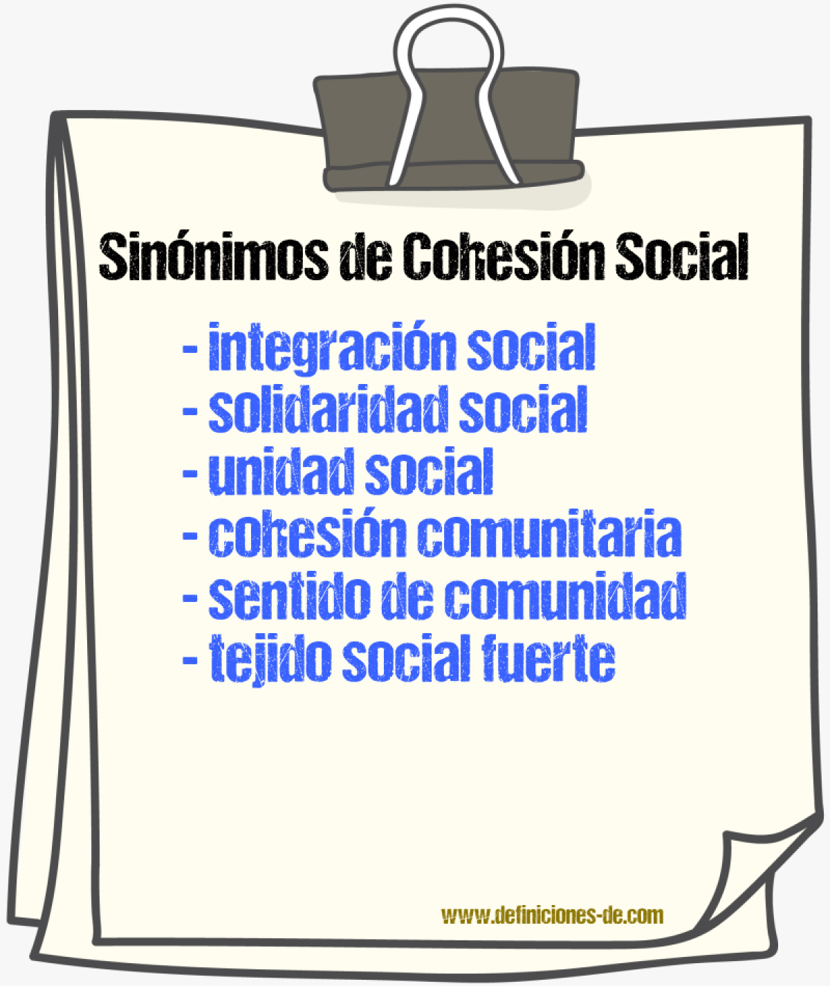 Sinónimos de cohesión social