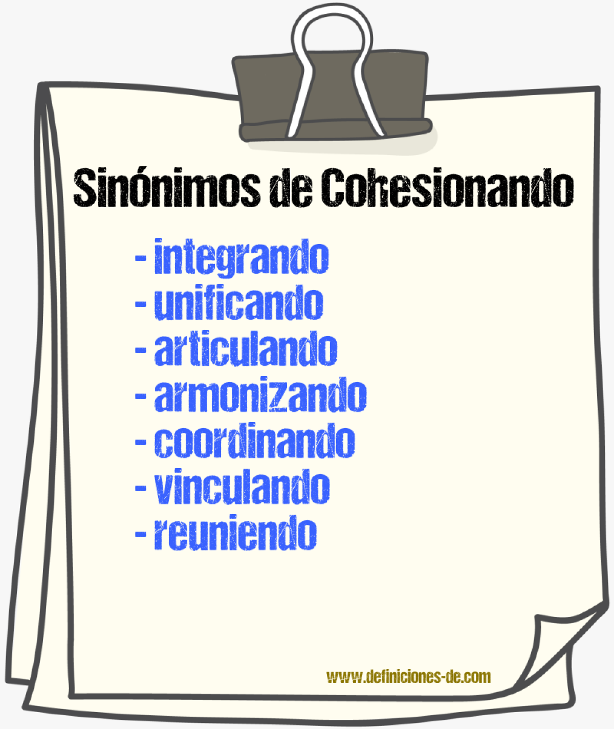 Sinónimos de cohesionando