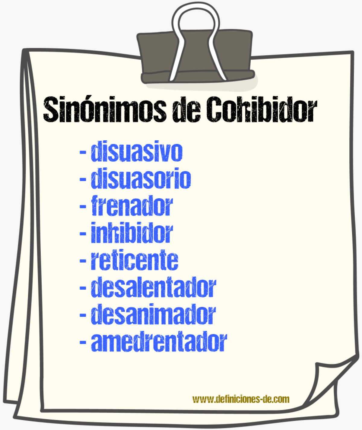 Sinónimos de cohibidor