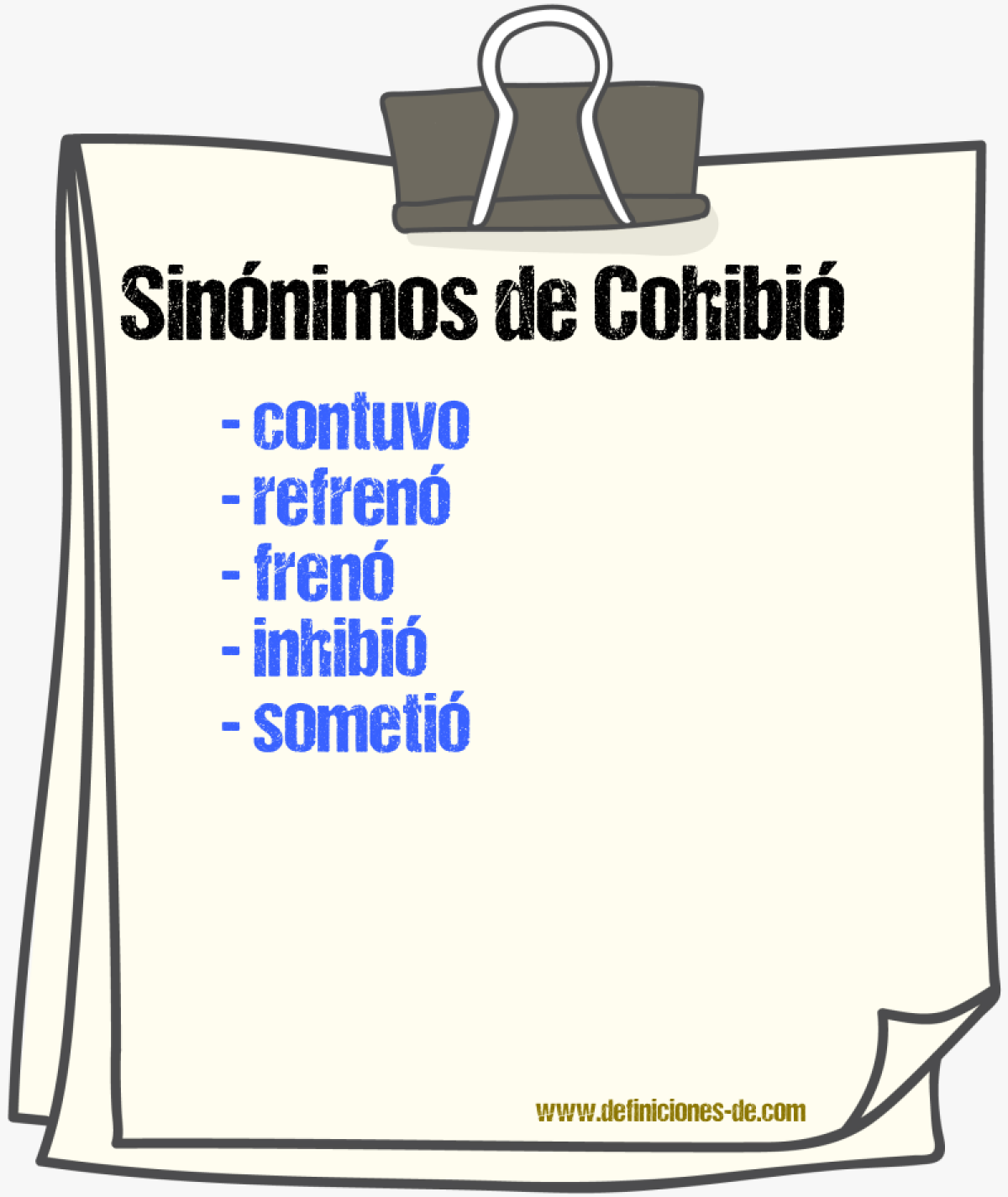 Sinónimos de cohibió