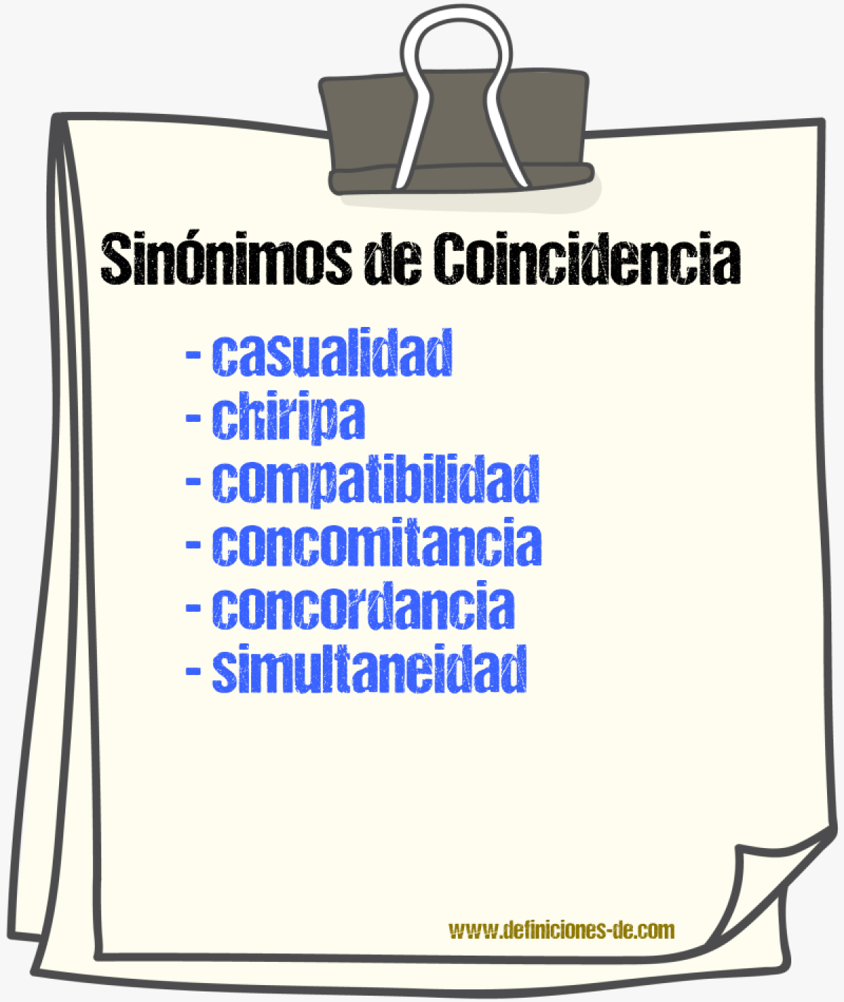 Sinnimos de coincidencia