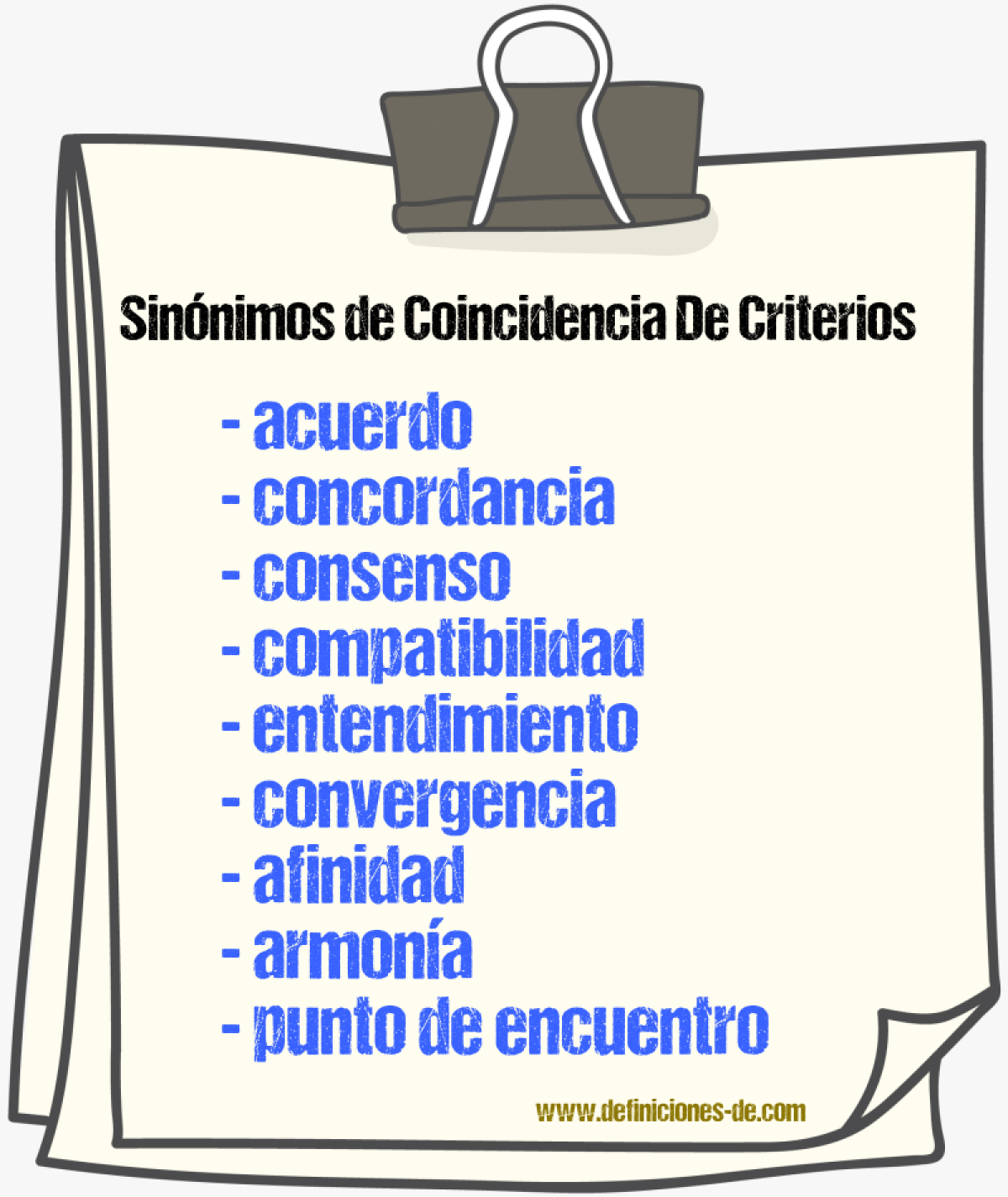 Sinónimos de coincidencia de criterios