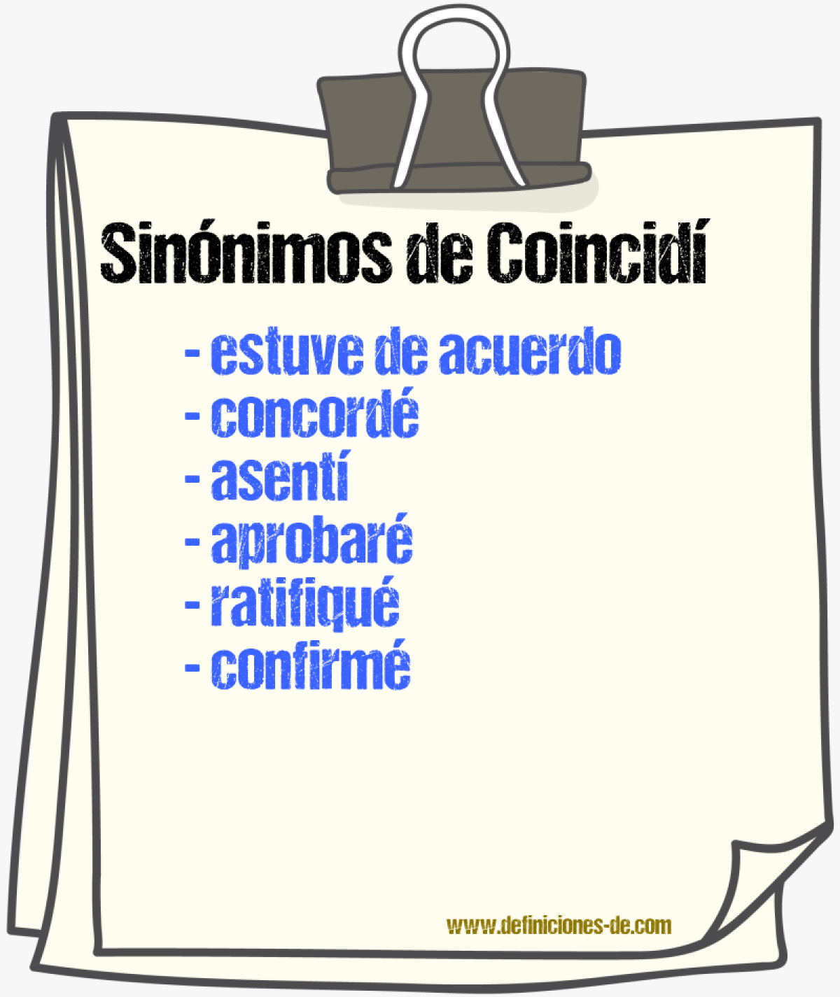 Sinónimos de coincidí