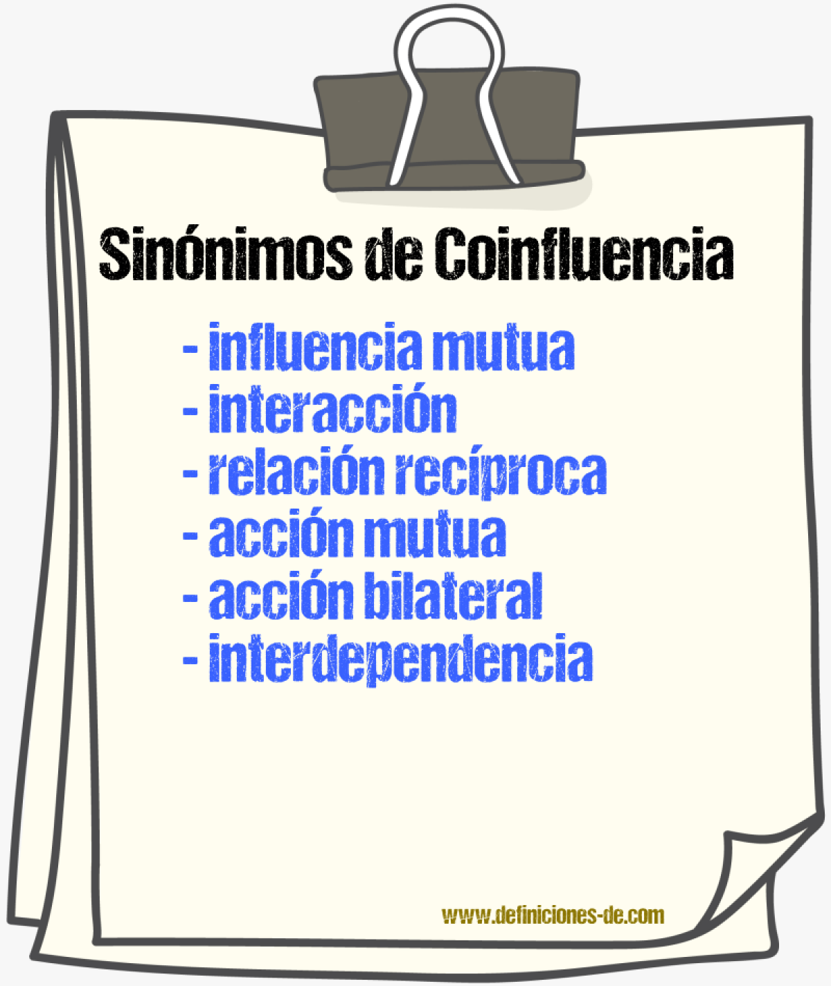Sinónimos de coinfluencia