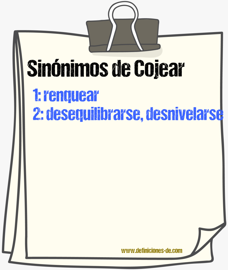 Sinnimos de cojear