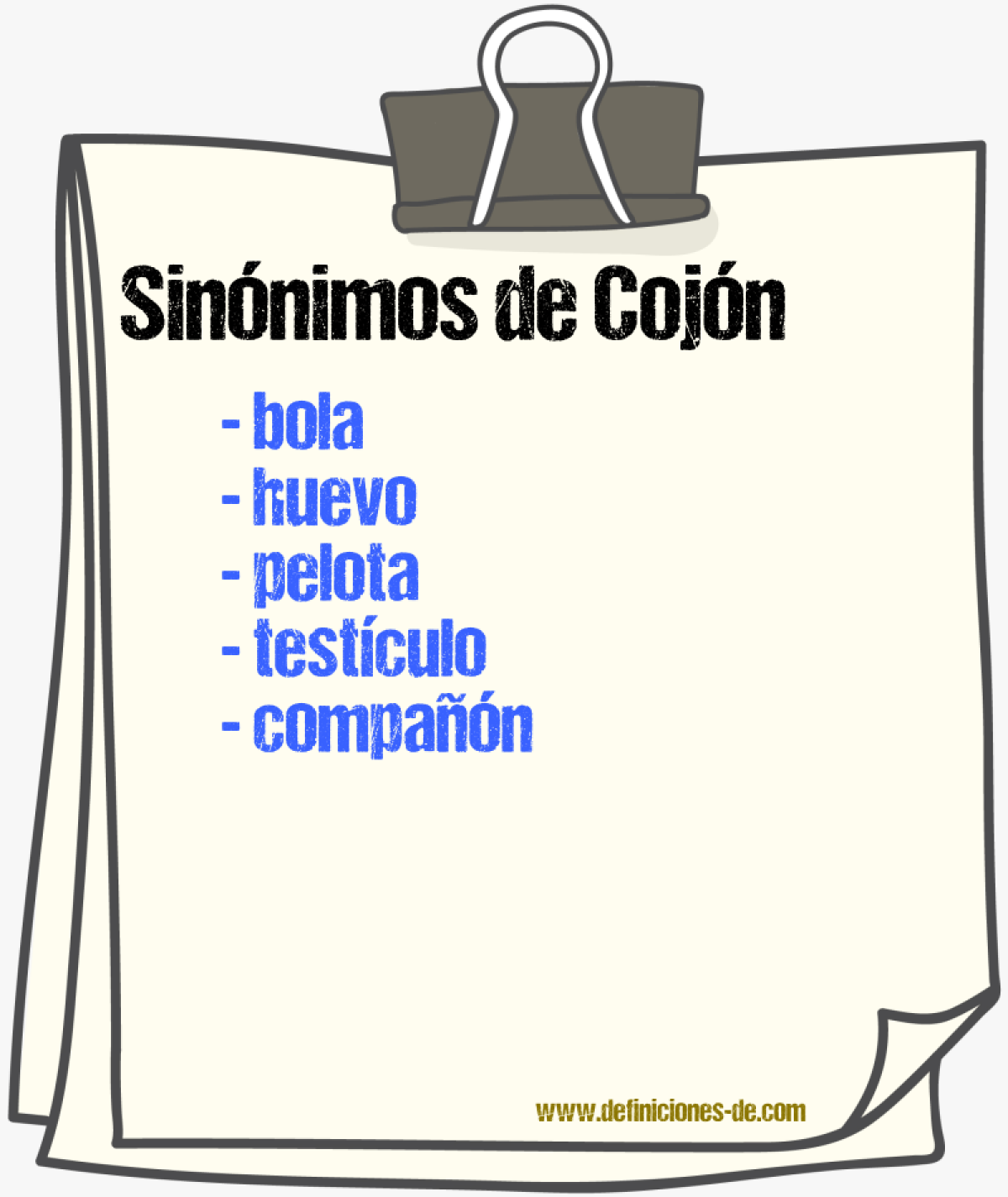 Sinnimos de cojn