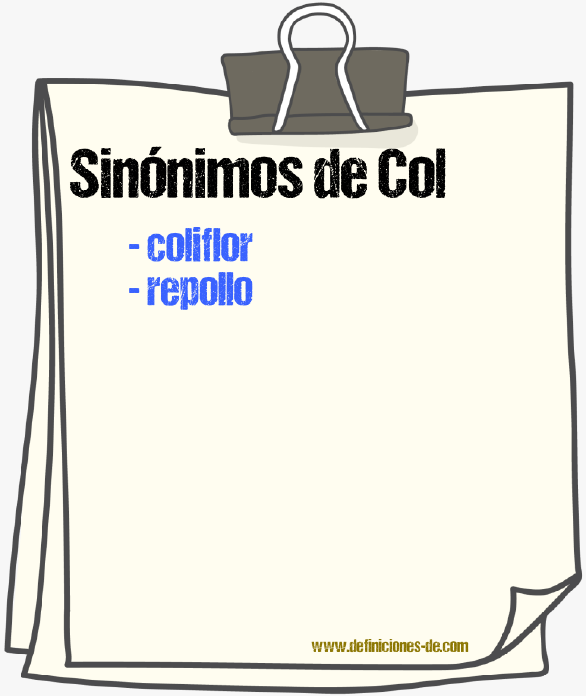 Sinnimos de col