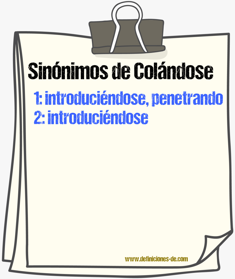 Sinónimos de colándose