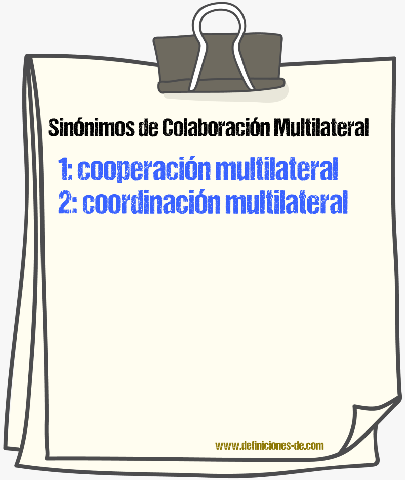 Sinónimos de colaboración multilateral