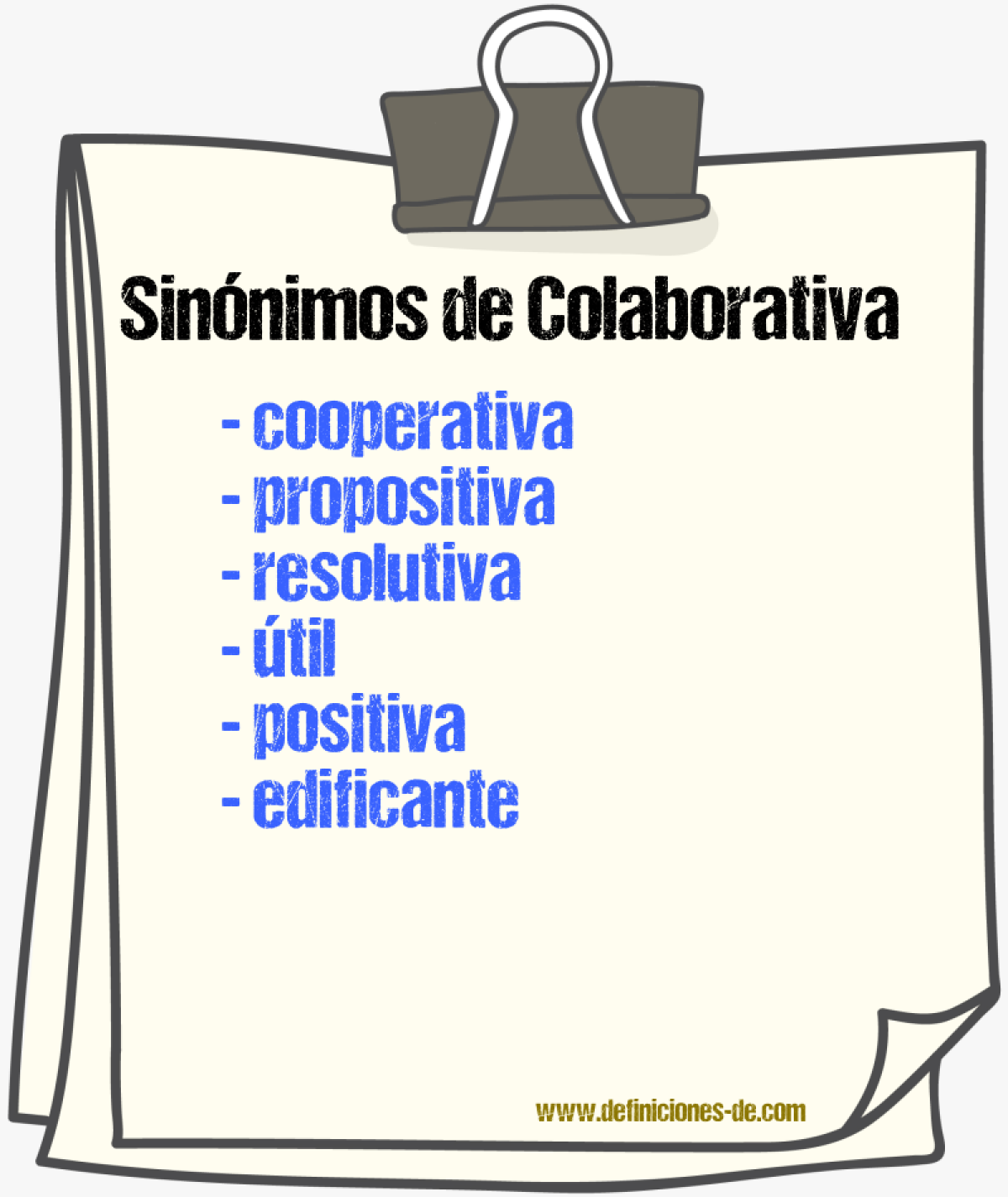 Sinónimos de colaborativa