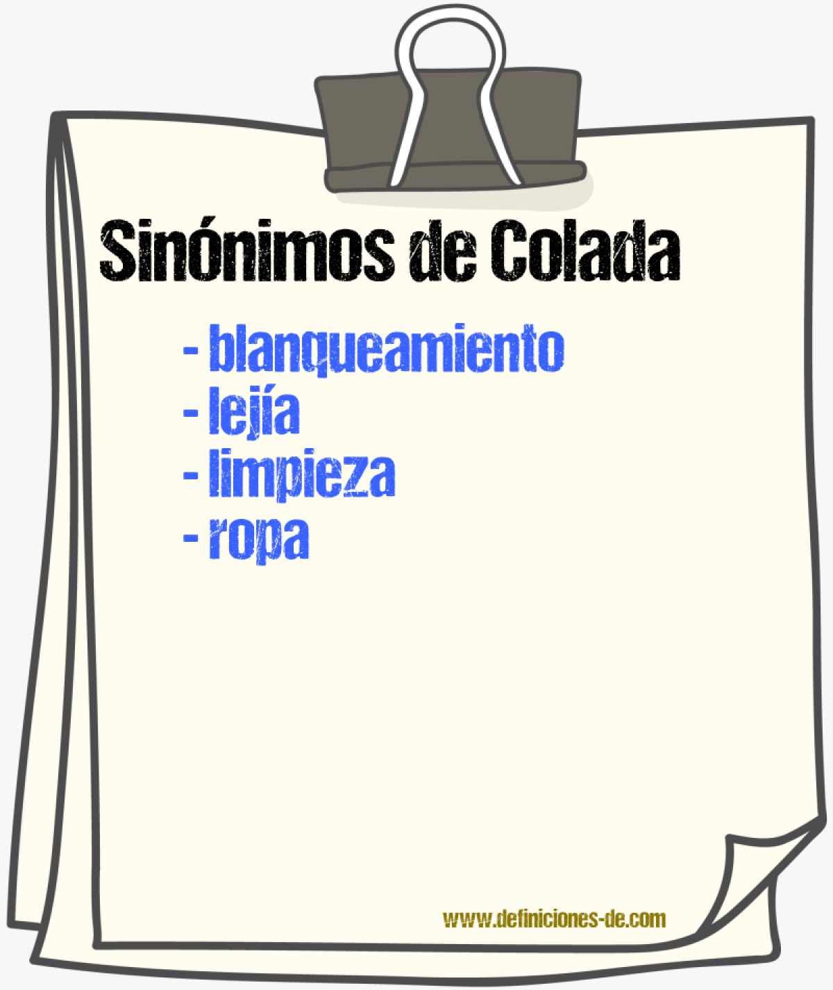 Sinnimos de colada