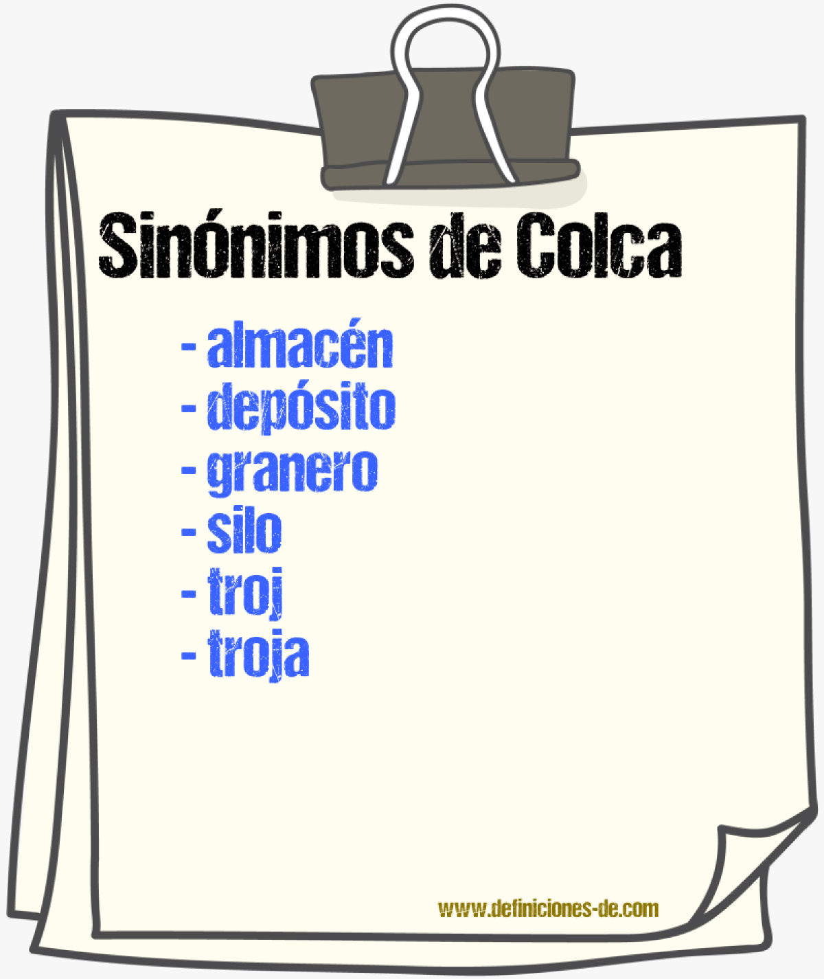 Sinnimos de colca