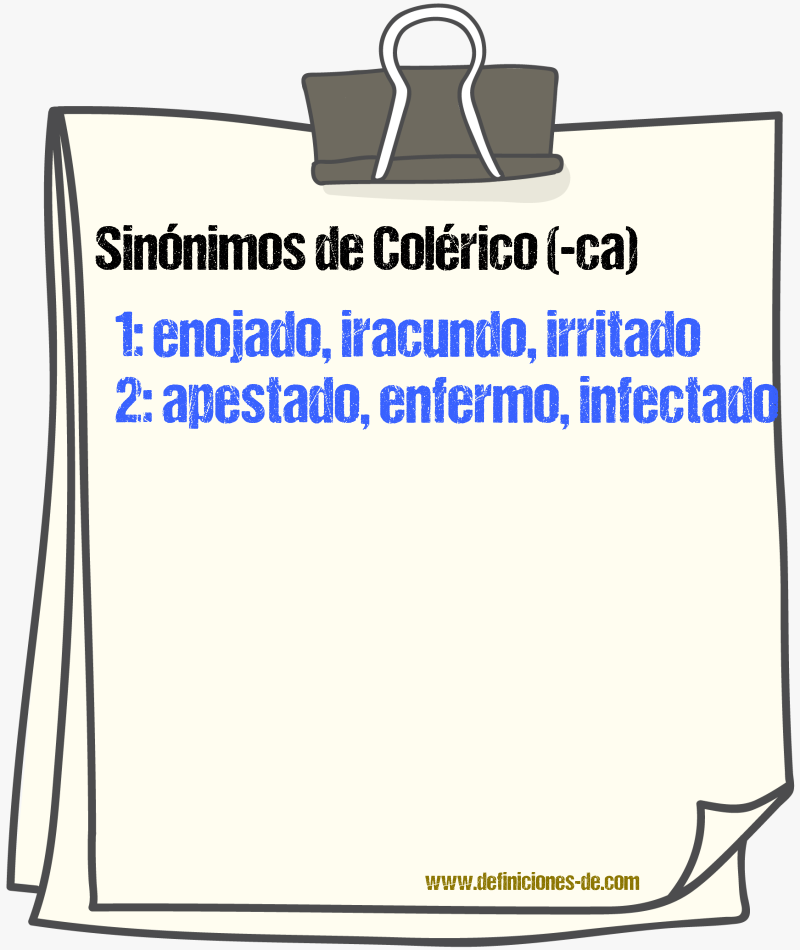 Sinnimos de colrico