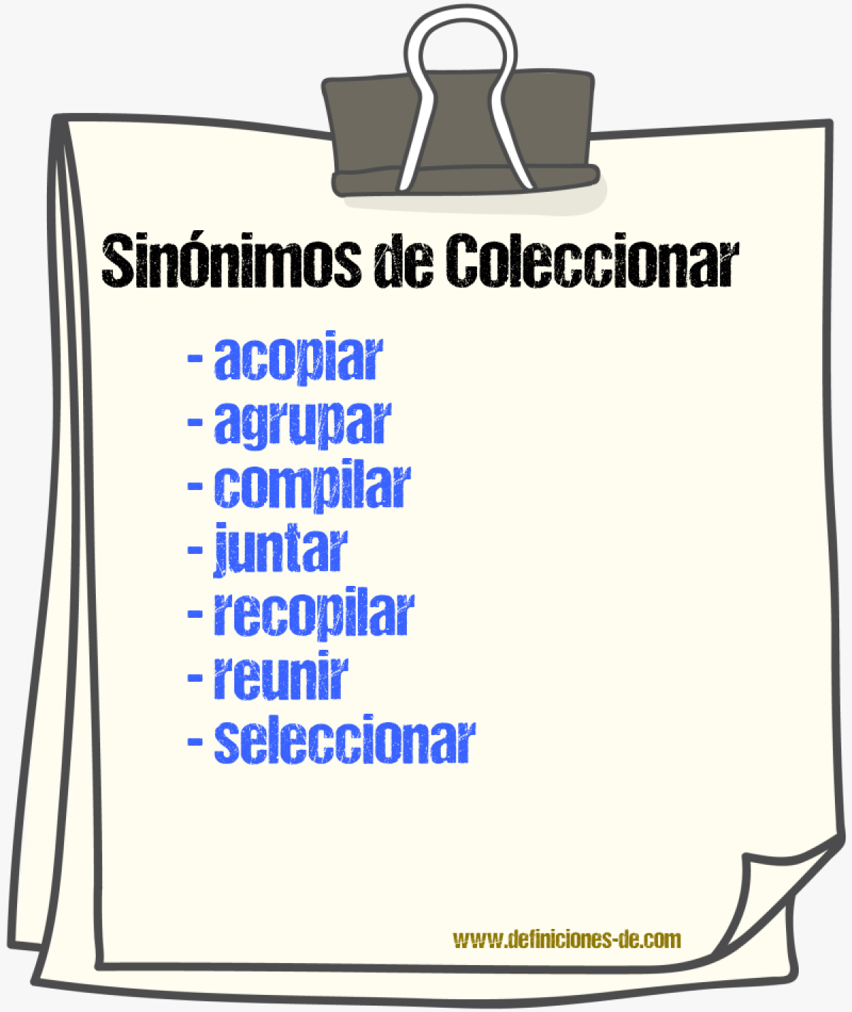 Sinnimos de coleccionar