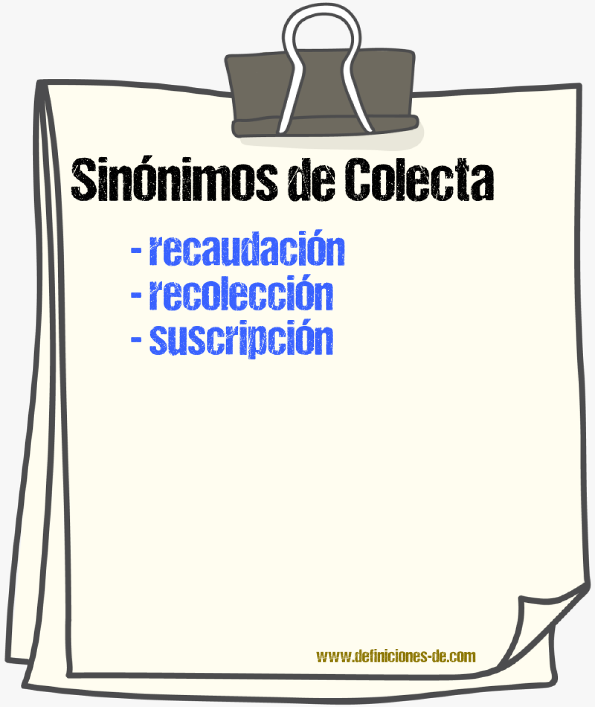 Sinnimos de colecta