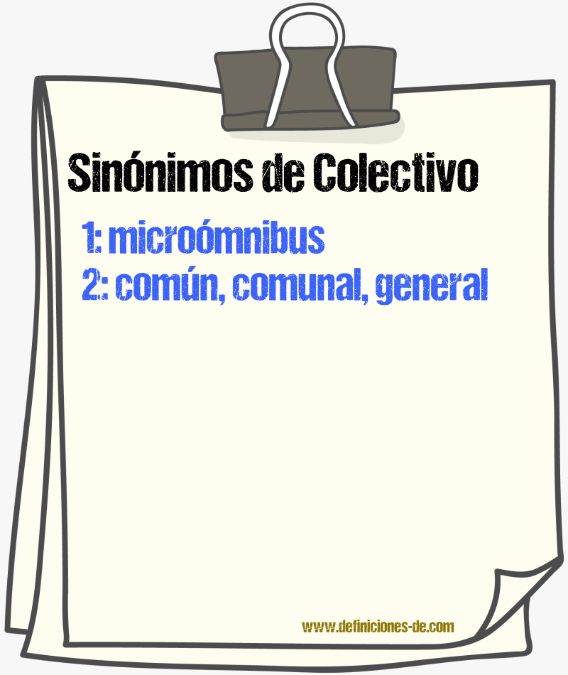 Sinnimos de colectivo