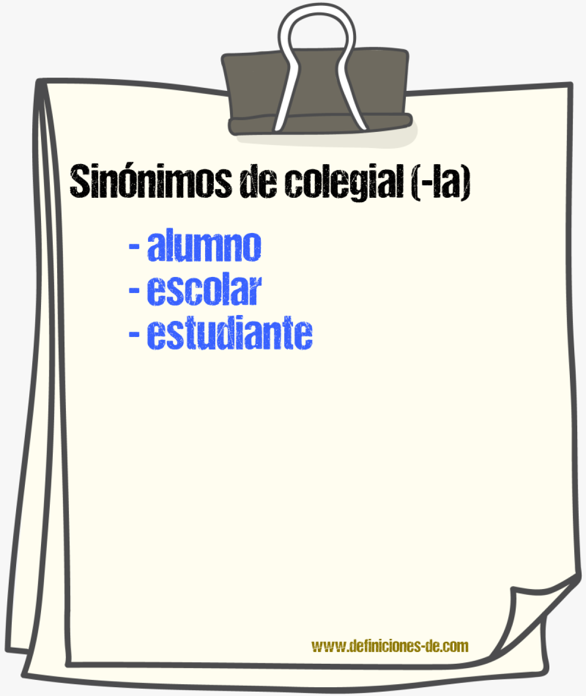 Sinnimos de colegial