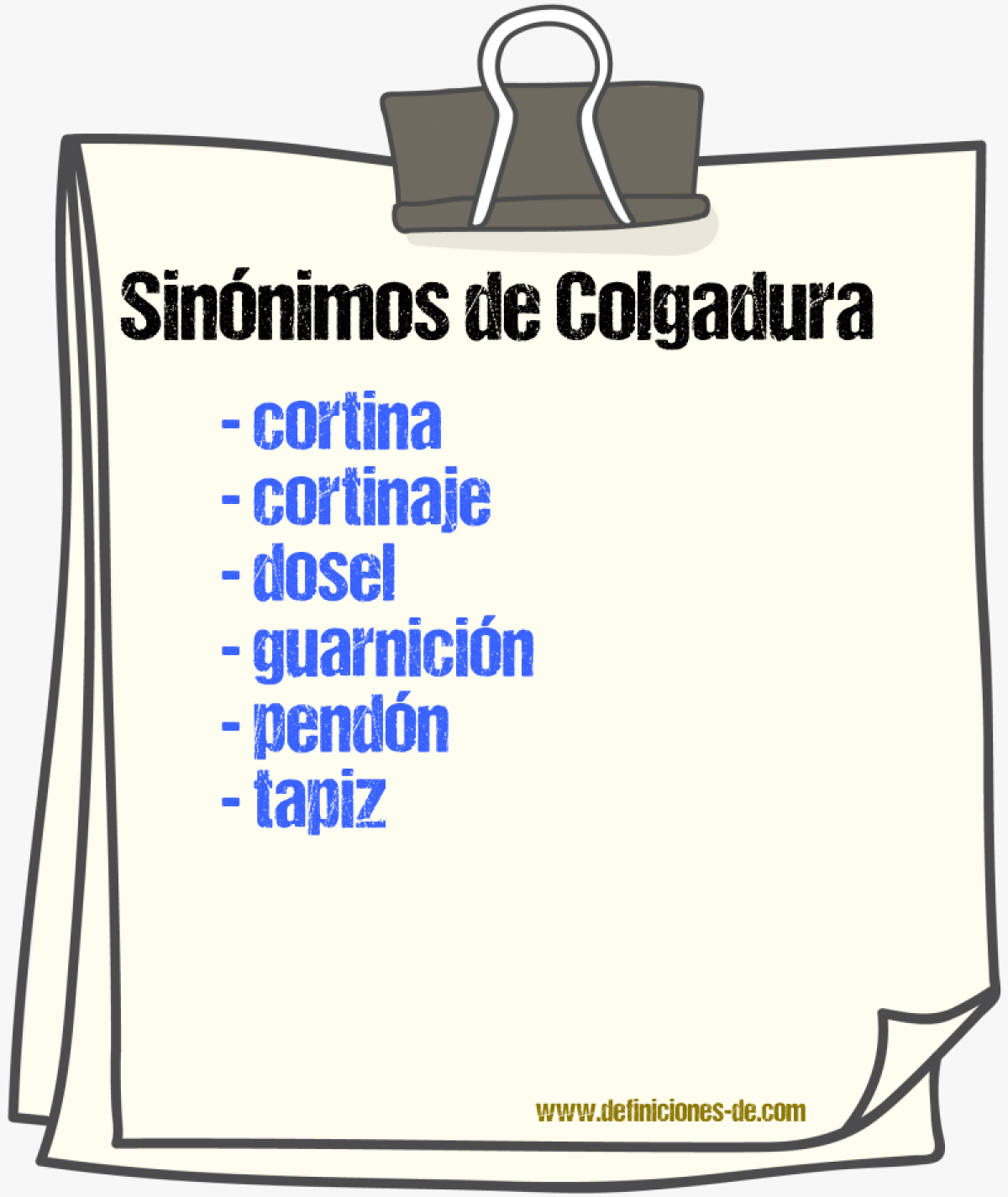 Sinnimos de colgadura