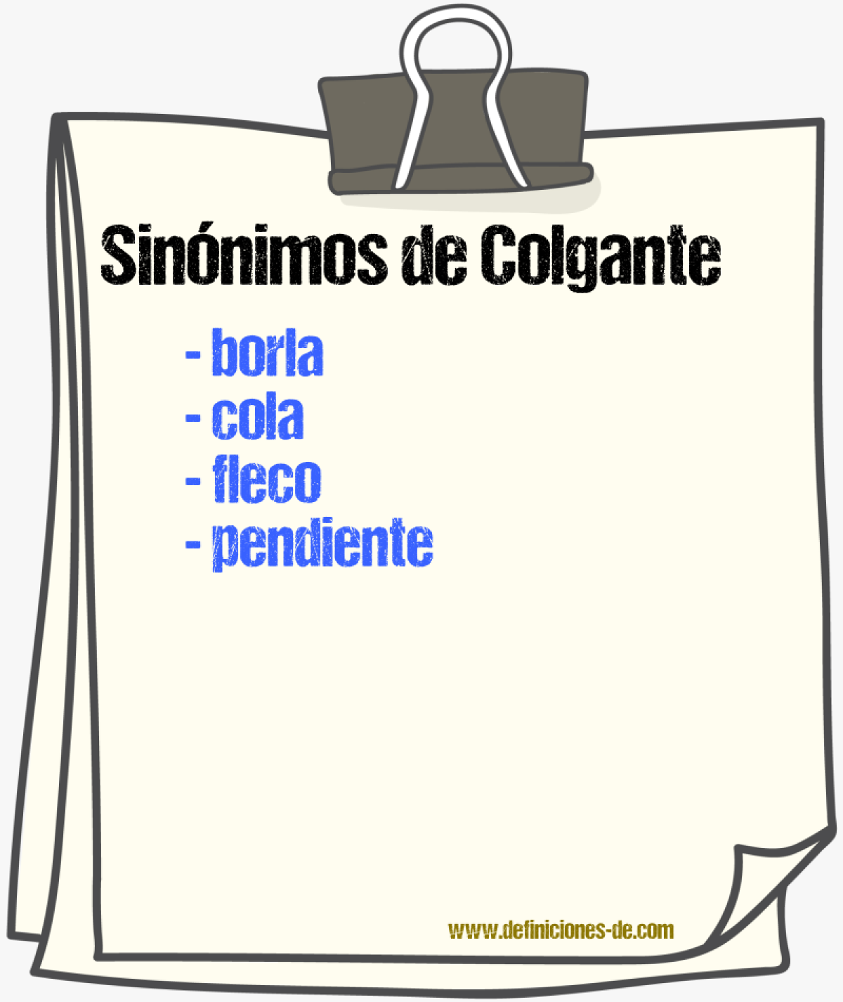 Sinnimos de colgante