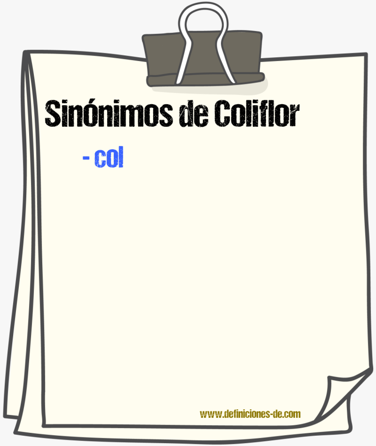 Sinnimos de coliflor