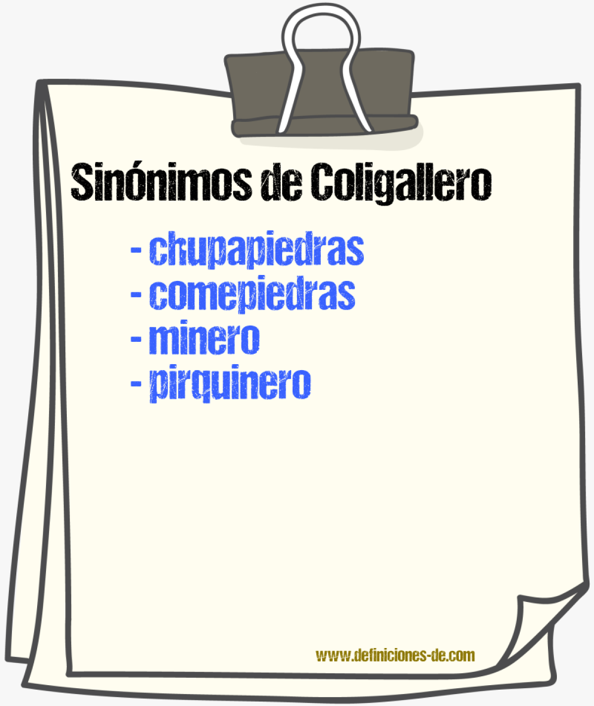 Sinnimos de coligallero