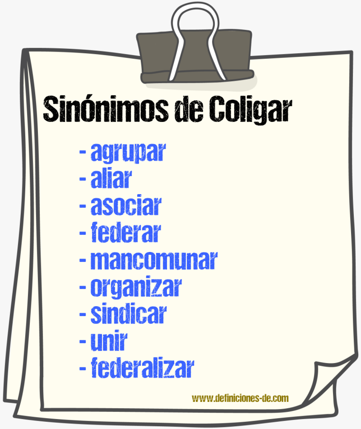 Sinnimos de coligar