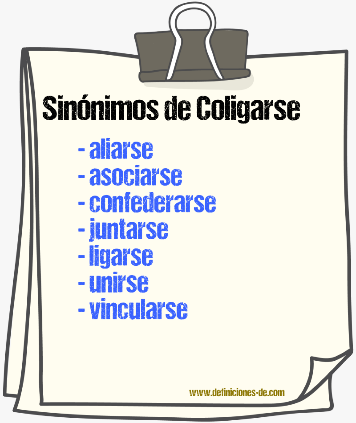 Sinnimos de coligarse