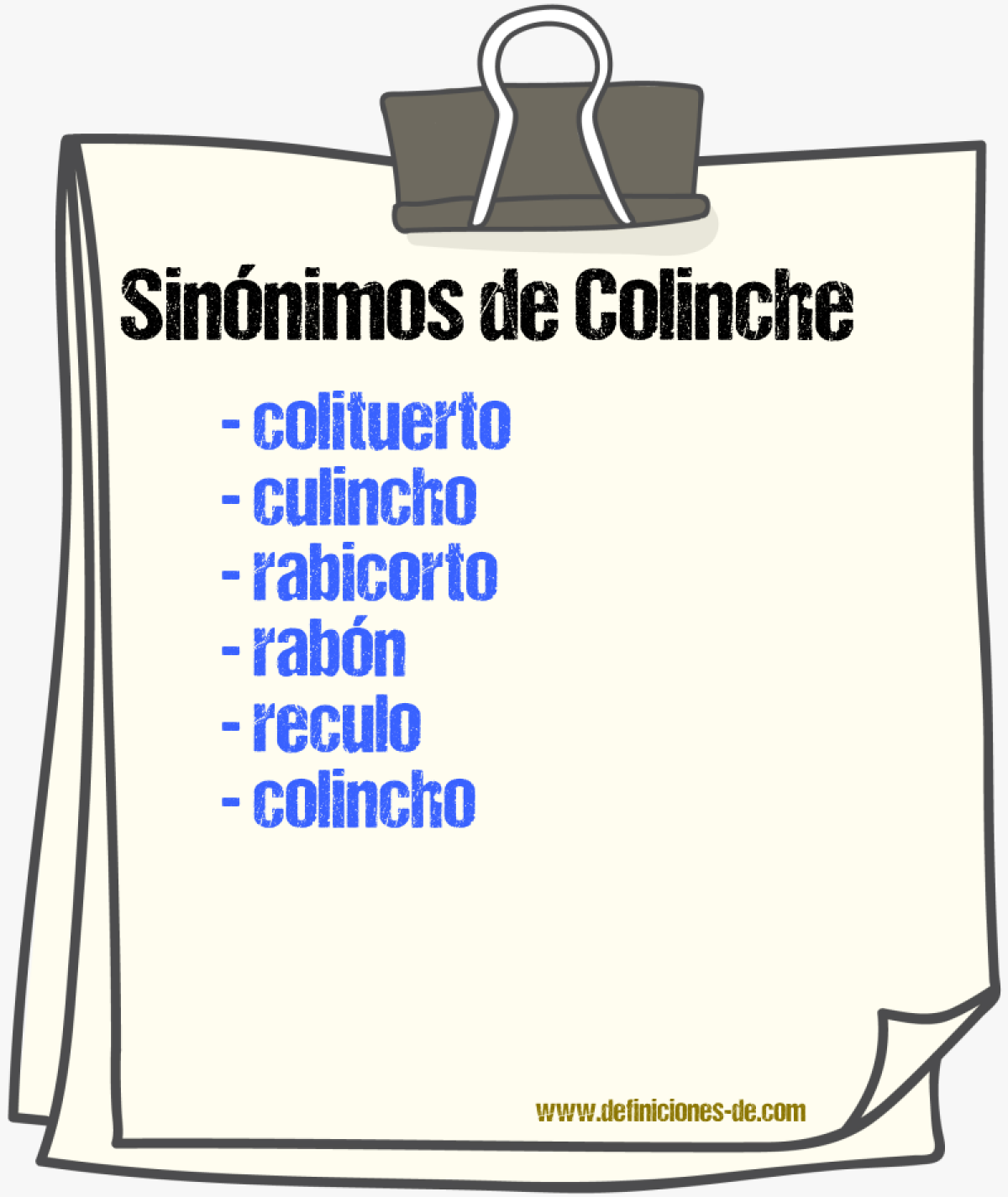 Sinnimos de colinche