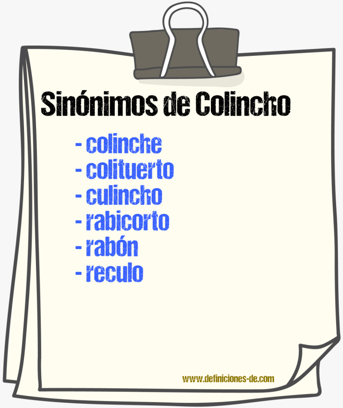 Sinnimos de colincho