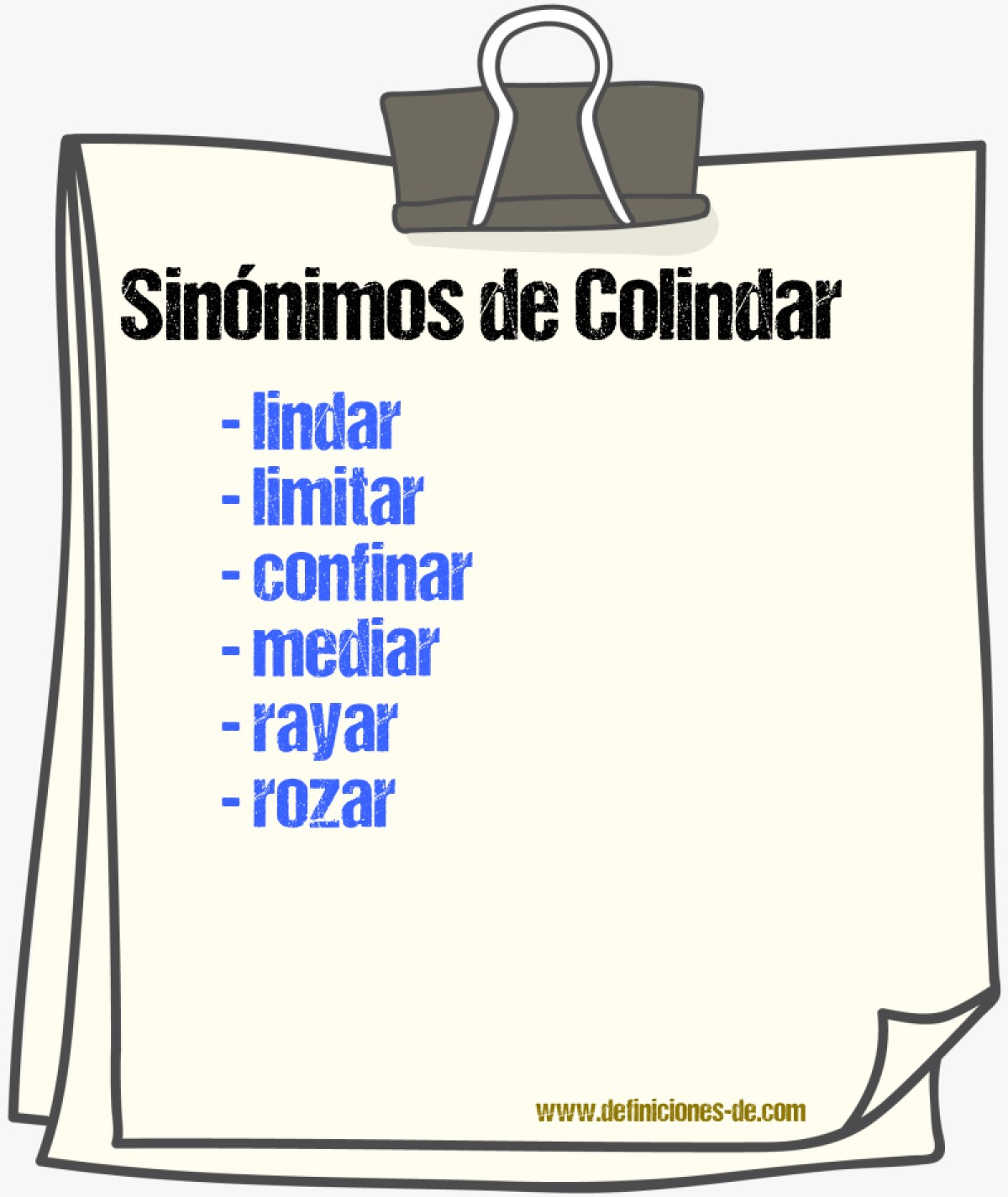 Sinónimos de colindar