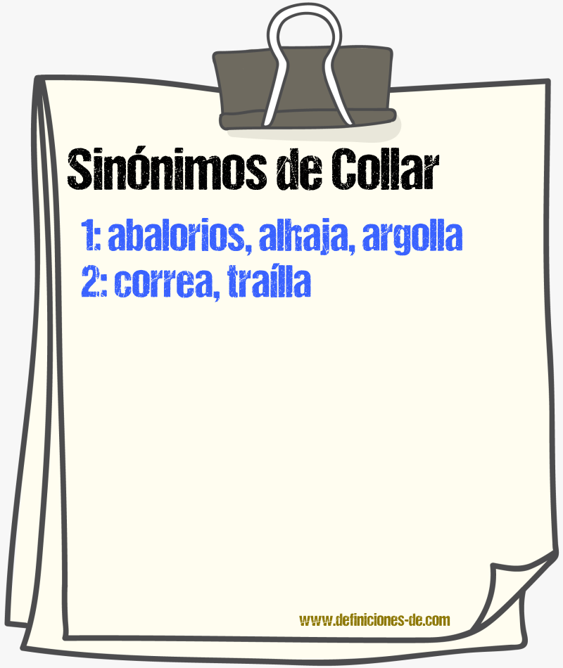 Sinnimos de collar