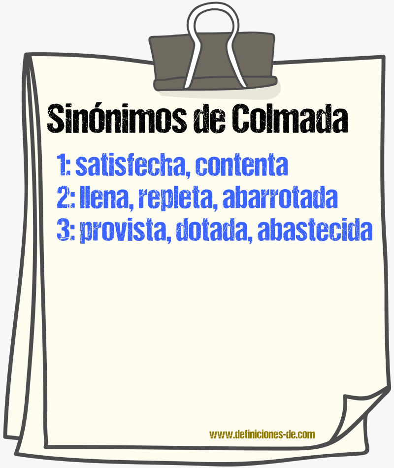 Sinónimos de colmada
