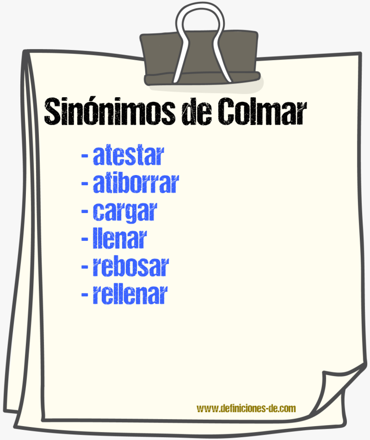 Sinnimos de colmar