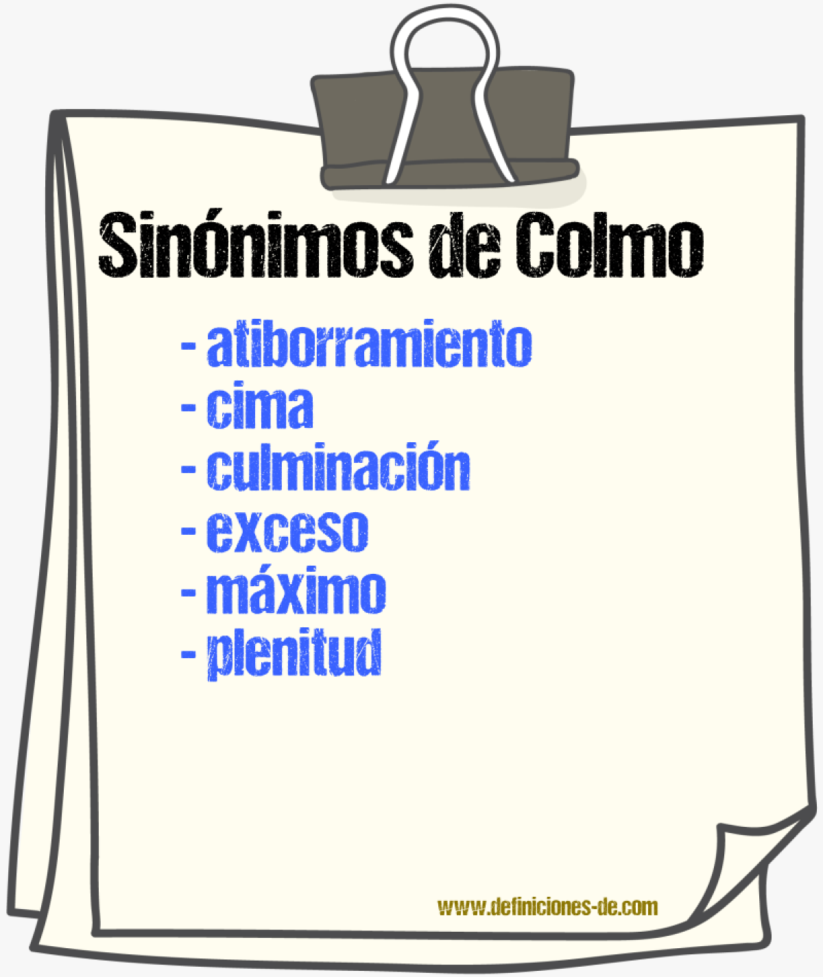 Sinnimos de colmo