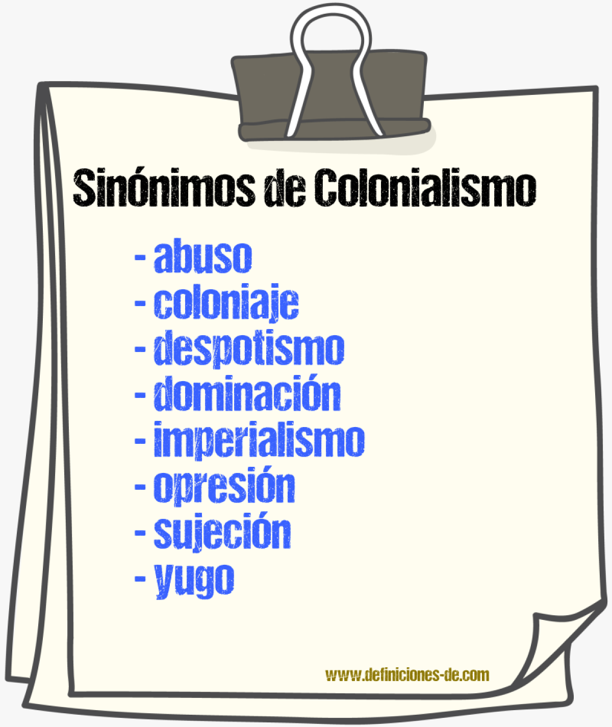 Sinnimos de colonialismo