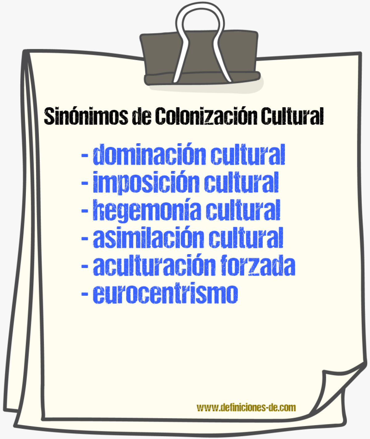 Sinónimos de colonización cultural