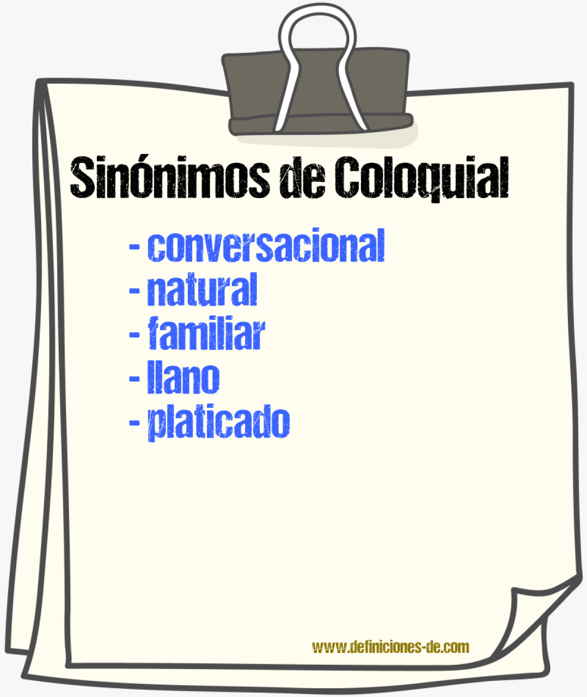 Sinónimos de coloquial
