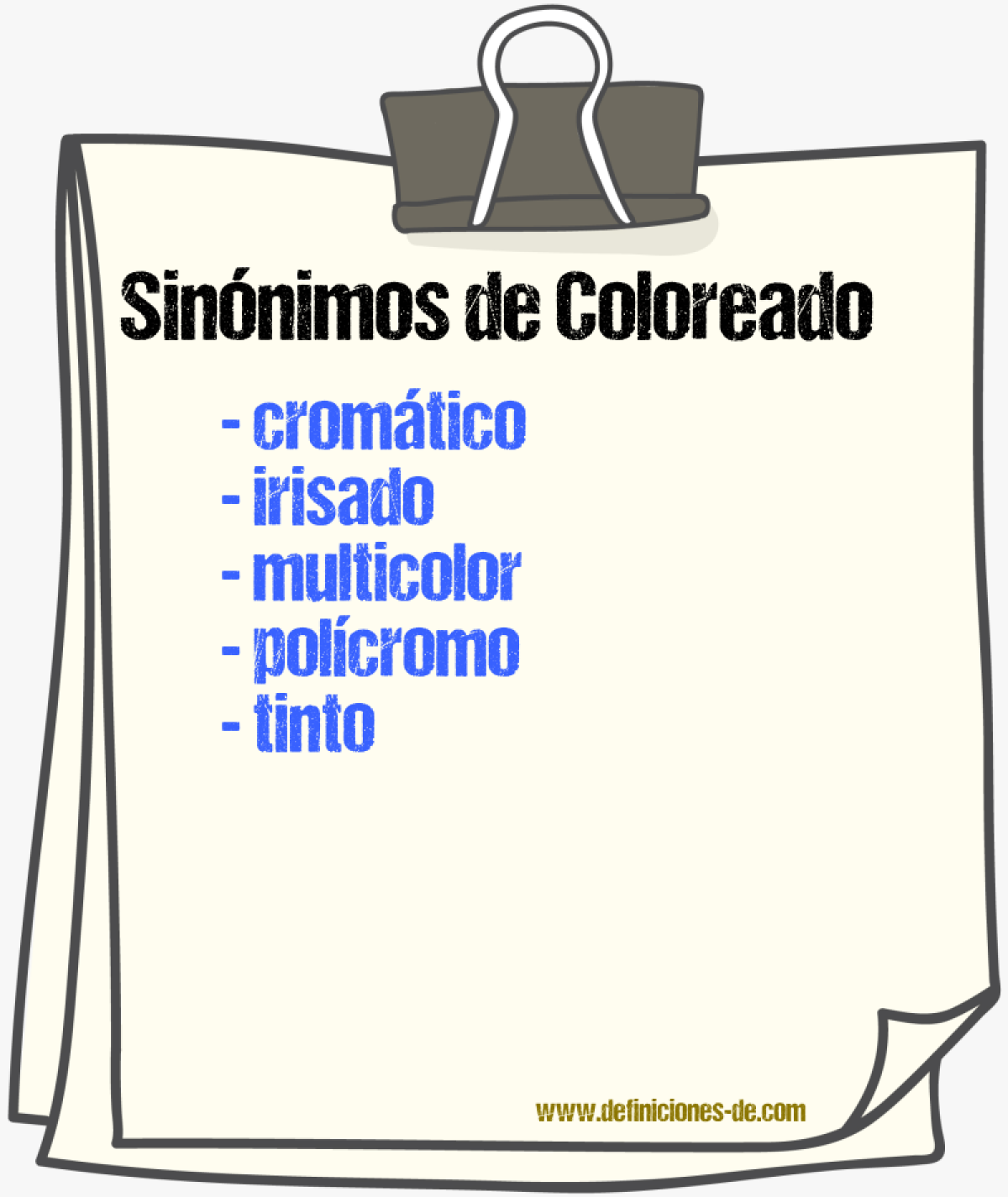 Sinnimos de coloreado