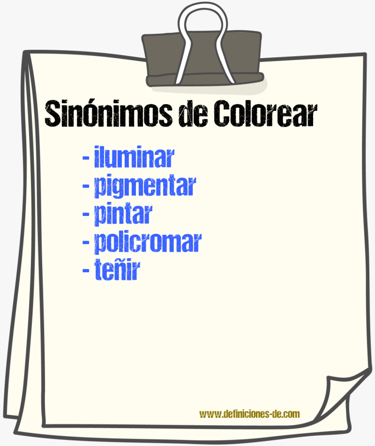 Sinnimos de colorear