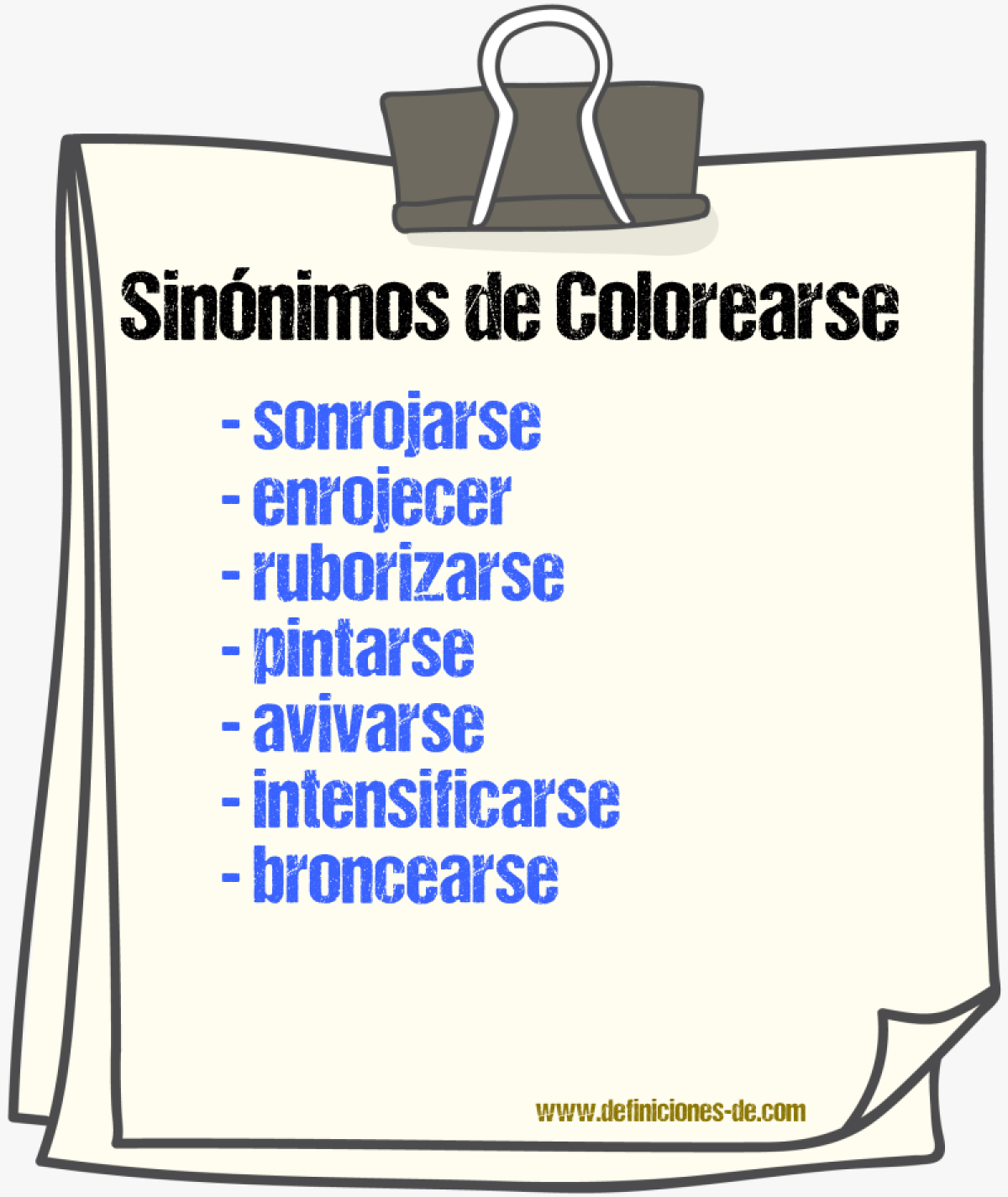 Sinónimos de colorearse