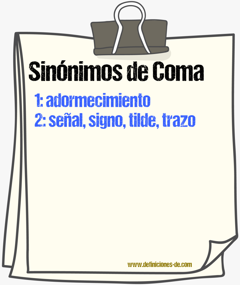 Sinnimos de coma