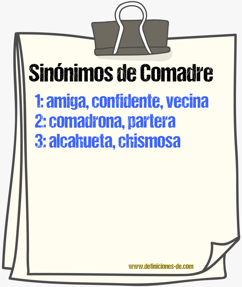 Sinnimos de comadre