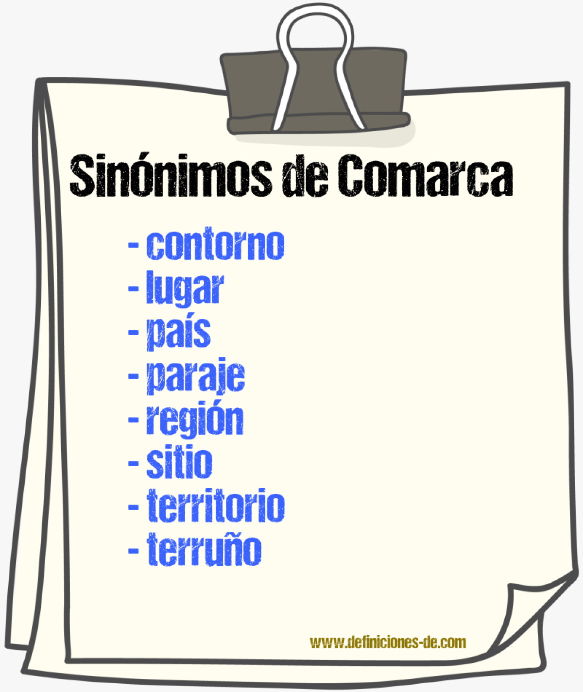 Sinnimos de comarca