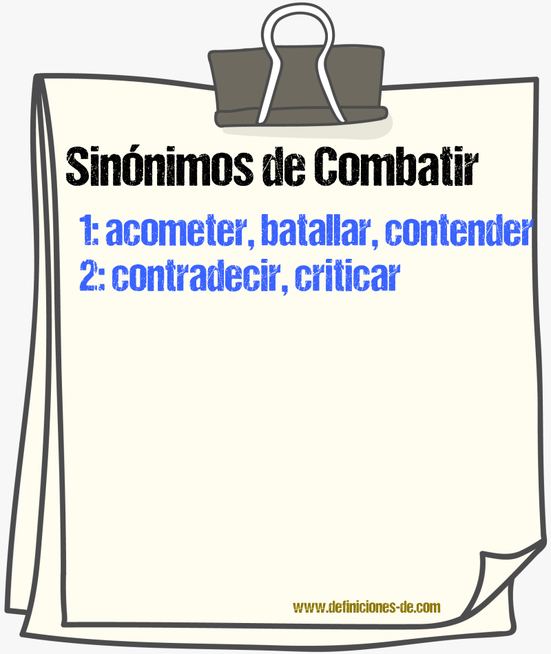 Sinnimos de combatir