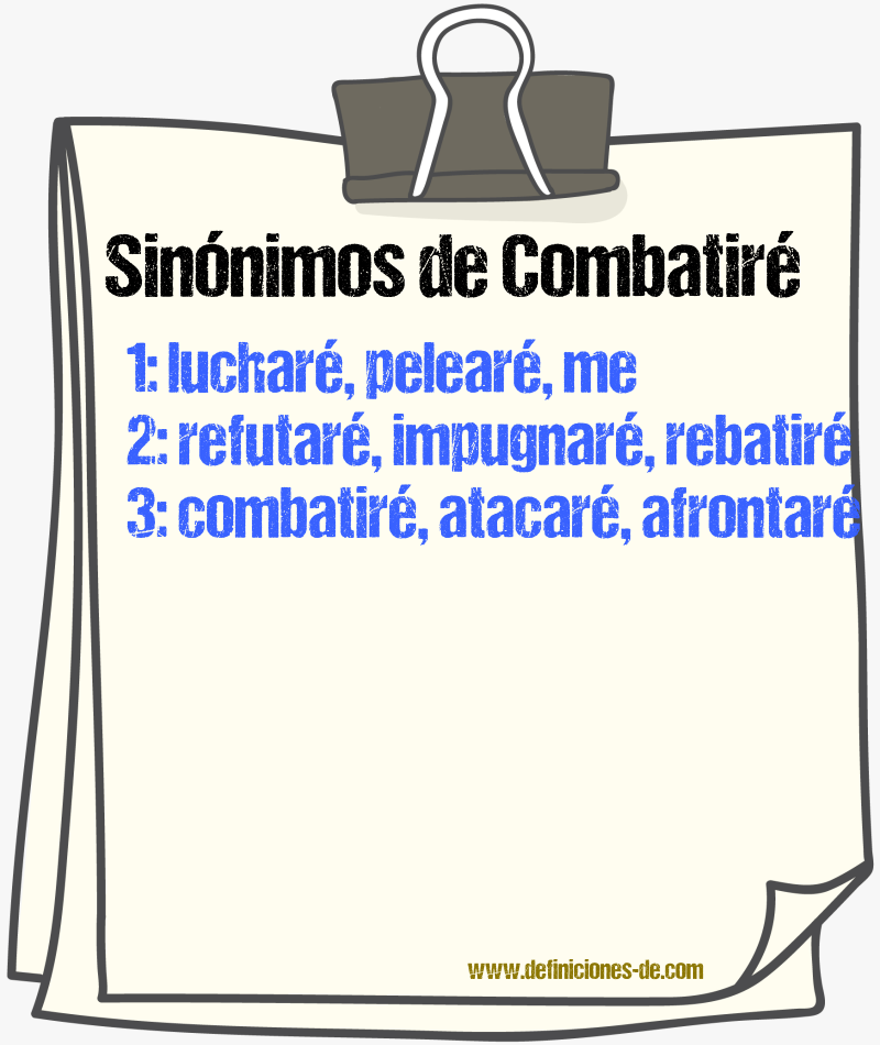 Sinónimos de combatiré